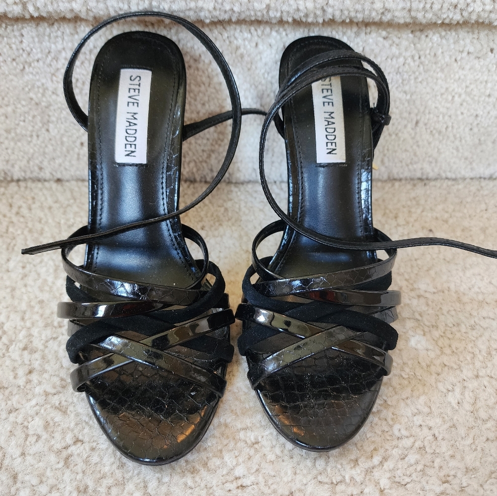 Black Steve Madden Strappy Heels